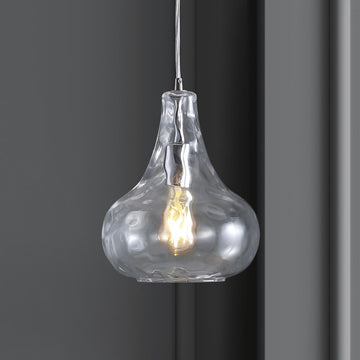 Ferano 9" Adjustable Metal/Glass LED Pendant - JONATHAN Y